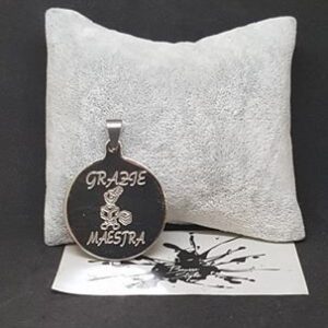 Ciondolo rotondo "Grazie Maestra"