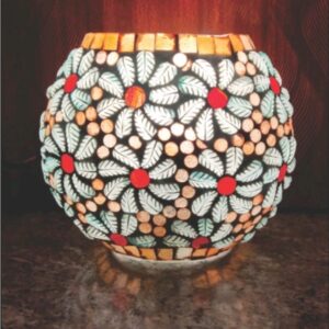 Lampada Mosaico in Vetro Ovale e Ceramica Me Gioielli Personalizzabili