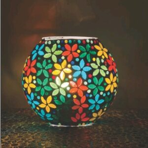 Lampada Mosaico in Vetro Ovale e Ceramica Me Gioielli Personalizzabili