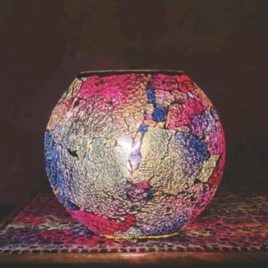 Lampada Mosaico in Vetro Ovale e Ceramica Me Gioielli Personalizzabili