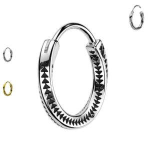 Orecchino Uomo Cerchietto Lavorato in Acciaio Free Nichel