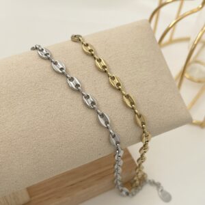 Bracciale Chicco di Caffè in acciaio free nichel